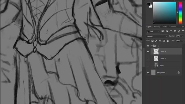 Liliana Vess | Painting Process Pt. 1/3 - Thumbnail, Sketch, and Initial Color смотреть онлайн
