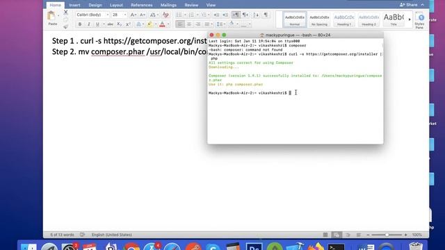 How to install latest version of composer in your mac | Installing composer in mac through terminal смотреть онлайн