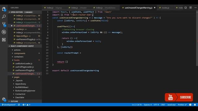 Confirmation Before Closing Tab/Browser in React || Warn user on unsaved changes in React using hoo смотреть онлайн