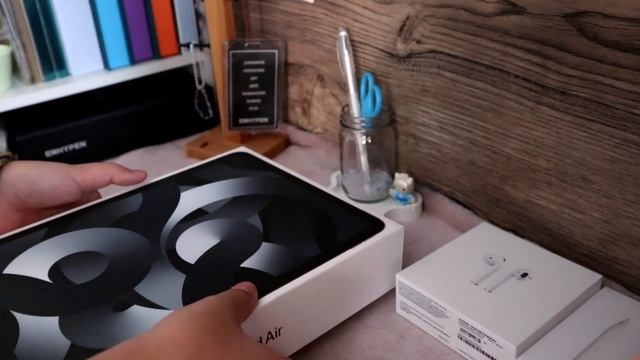 Unbox ?✧iPad Air 5 (space Gray)+Apple Pencil 2+ AirPods+Accessories  ༘ ??✧