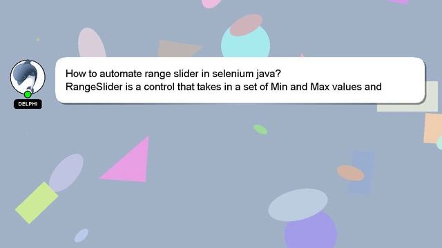 How to automate range slider in selenium java? смотреть онлайн