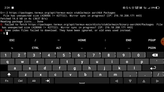 Some index files failed to download. They have been ignored, or old ones used instead.| termux erro смотреть онлайн