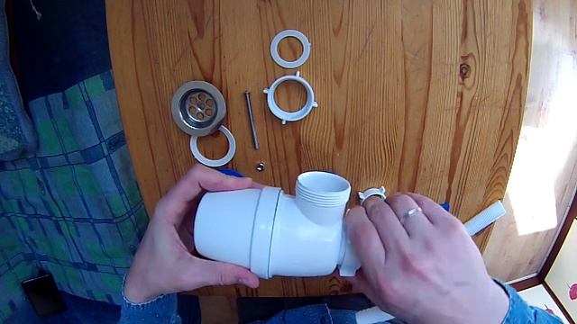 Сборка сифона А-4010 и А-4054 для металлической мойки с переливом смотреть онлайн