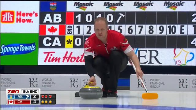 Bottcher (AB) vs. Gushue (CA) - 2018 Tim Hortons Brier - Draw 12 смотреть онлайн