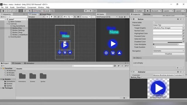 Как сделать красивое меню для своей игры | unity, tutorial, android смотреть онлайн