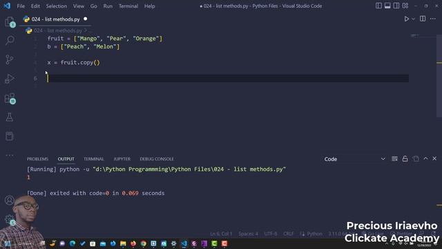 028 - Python List Methods | Python Tutorial for Beginners Full Course смотреть онлайн