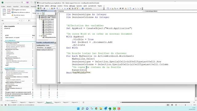 VBA - Création d'un rapport Word à partir d'Excel смотреть онлайн