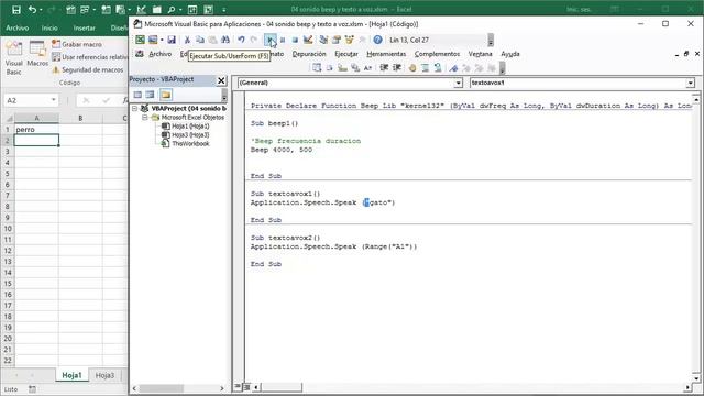 04 curso excel vba 2016: sonido beep y texto a voz смотреть онлайн