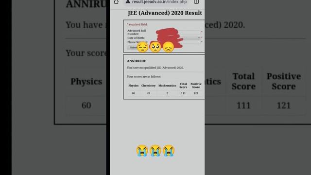 ?A student who didn't qualify jee advanced| subject wise cutoff not clear | #iit #jeemains #jee??? смотреть онлайн