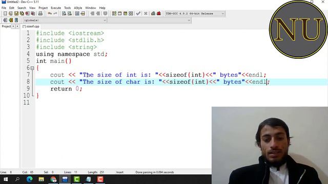 C++ Program to Find Size of int, float, double and char in Your System смотреть онлайн