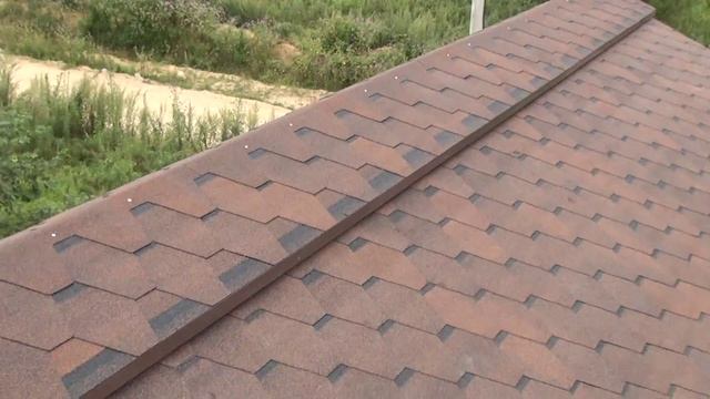 Крыша, мансарда, установка вентилируемого конька.