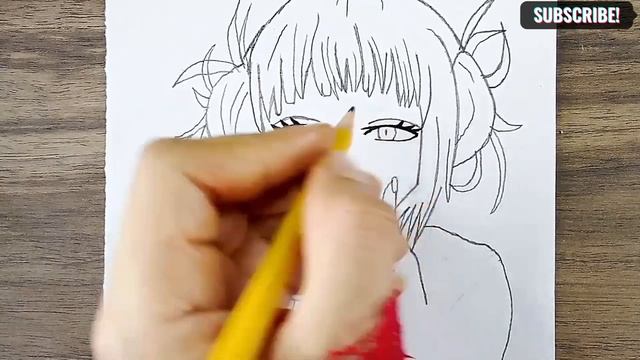 anime girl drawing // How to draw anime step by step // himiko toga drawing // Easy anime drawing смотреть онлайн