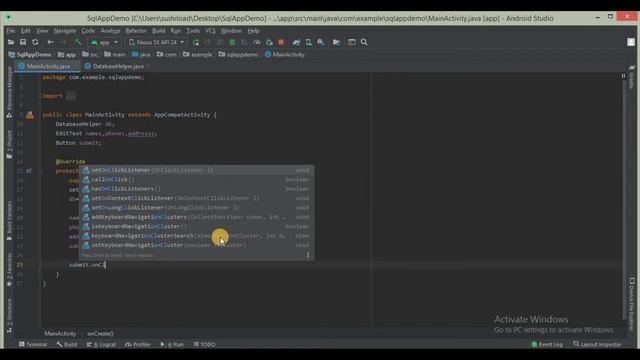 How to insert data in sqlite database in android studio смотреть онлайн