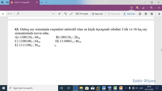 USİ 1, İnformatika suallarının video izahı смотреть онлайн