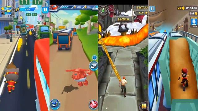 Subway Surfers - Temple Run 2 - Super Wings: Jett Run - Talking Tom Hero Dash | Four Famous Gamepla смотреть онлайн