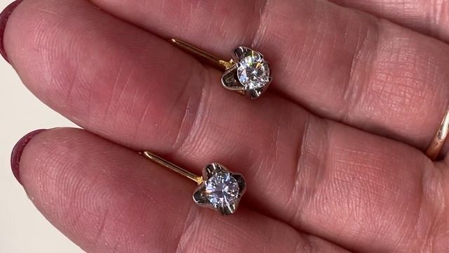 Продано ???Золотые Серьги СССР Тюльпаны с Бриллиантами 0.72kt. Цена ??и Контакты
