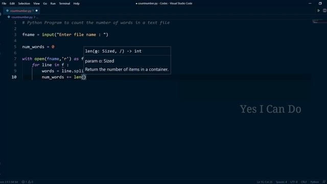 Count the Number of Words in a Text File | Python Program смотреть онлайн