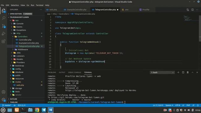 Balas Pesan Otomatis Telegram / Webhook Telegram di PHP (Laravel/Lumen) смотреть онлайн