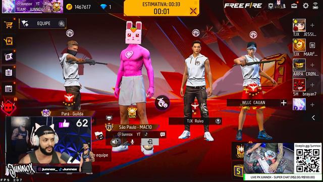 FREE FIRE AO VIVO 🔥 DESAFIANTE COM O CHAT 😲🔥 LIVE ON 🔥 JUNNOX #20k смотреть онлайн