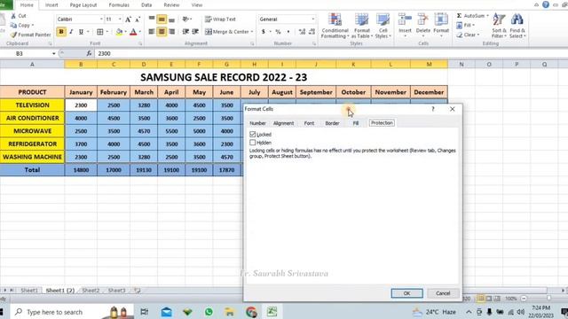 How to Lock Cells in MS Excel | Lock Cells & Protect Sheet in Excel | in Hindi #tutorial #excel смотреть онлайн
