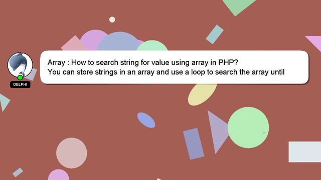 Array : How to search string for value using array in PHP? смотреть онлайн