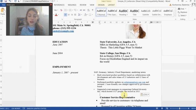 Как написать резюме/CV на английском смотреть онлайн