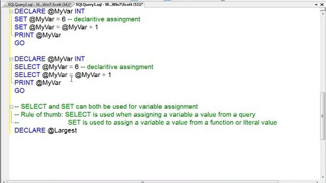 How to Declare and Initialize Variables in T-SQL (Part 2) смотреть онлайн