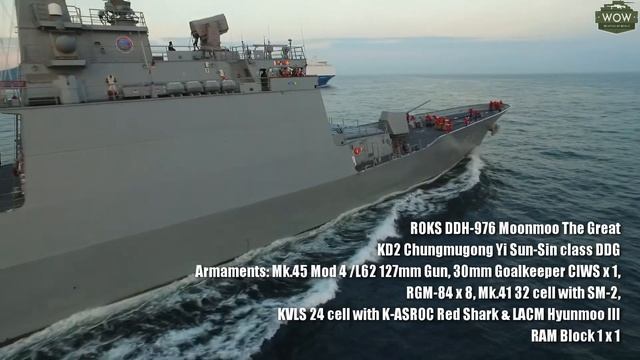 S.Korean main destroyer, KD-2 class: DDH 976 Moonmoo The Great. смотреть онлайн