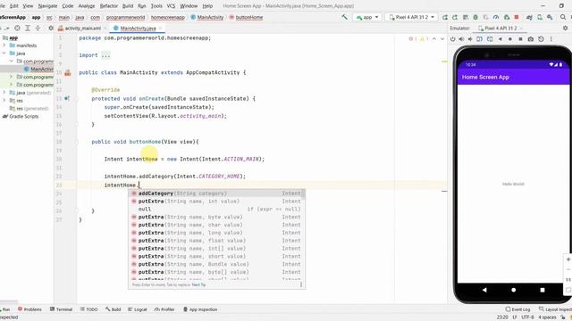 How to navigate to Home screen (Layout/view) from your Android App programmatically using intent? смотреть онлайн