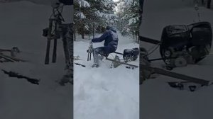 Самодельный мотобуксировщик толкач: 15 сил, 2828х500, кпп ВАЗ классика.