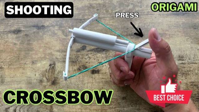 DIY ORIGAMI CROSSBOW EASY TUTORIAL | SHOOTING PAPER CROSSBOW INSTRUCTIONS ORIGAMI WEAPON CRAFTS