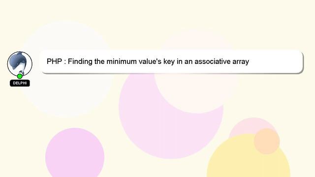 PHP : Finding the minimum value's key in an associative array смотреть онлайн