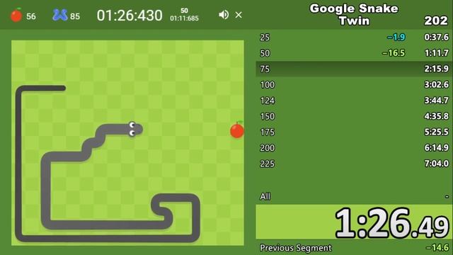Getting Two Huge World Records in a Single Run | Google Snake Twin mode 50 & 100 Apple World Record смотреть онлайн