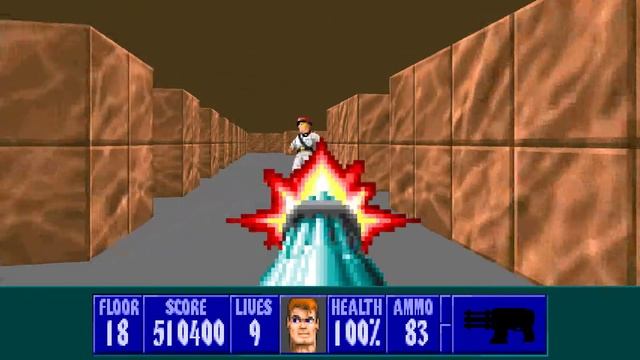 Wolfenstein 3D Spear of Destiny ECWolf - Level 18 (Boss) - All Secrets - 1080p 60fps смотреть онлайн