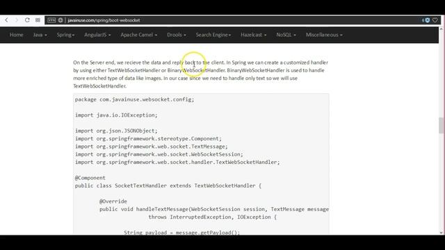 Spring Boot + WebSocket Hello World Example смотреть онлайн
