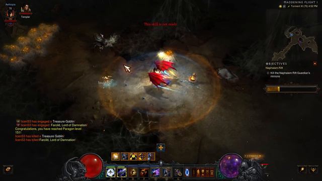 Diablo 3, Season 27(PTR), 4:44pm: Wizard, Tal Rasha(Hydra), DMO, Pg 137. Day one PTR work, T11's. смотреть онлайн