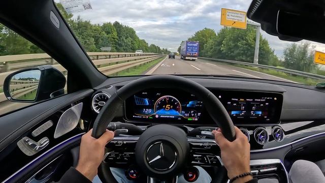 Mercedes AMG GT 53 4-Door POV Drive On The Autobahn // No Speed Limit