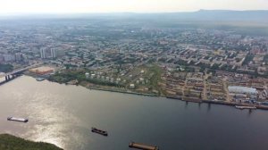 Полная панорама города Красноярск с высоты 360 метров