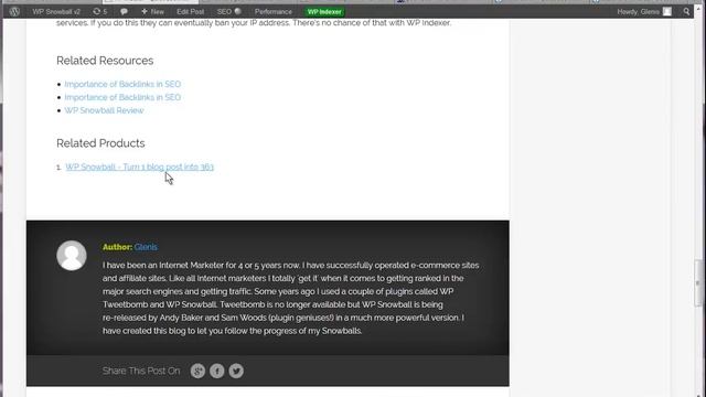 WP Snowball admin Panel, Internal Links and Backlinks смотреть онлайн