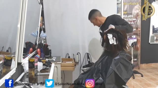 جلسة بلياج الشعر بني اشقر في صالون نجم الريف Salon Najam Rif смотреть онлайн