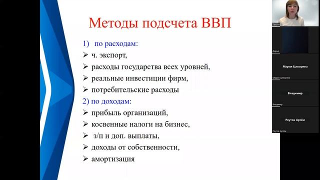 Методы подсчета ВВП смотреть онлайн
