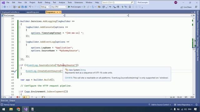 Part 78. EventLog in ASP.NET Core MVC. | Logging in aspnetcore | смотреть онлайн