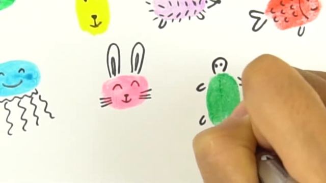 CRAFT AND FUN - Easy Thumb Drawing Animals | Thumbprint drawing | Thumb printing activity смотреть онлайн