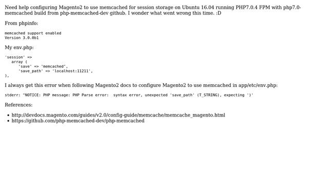 Magento: Magento2 php7.0-memcached Ubuntu 16.04 смотреть онлайн