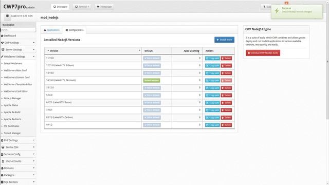 CWP - Admin Panel: NodeJS Manager смотреть онлайн