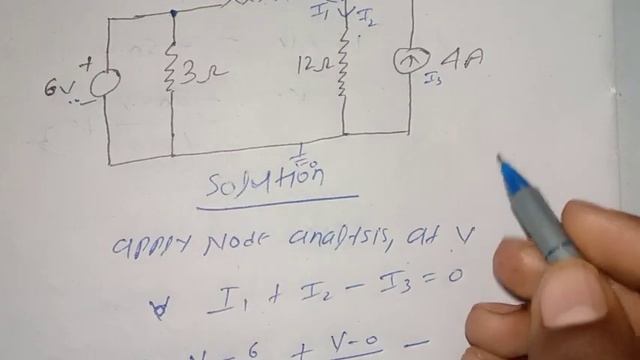node analysis problems - 6 in ( Hindi) | node analysis problems with current and voltage source | смотреть онлайн