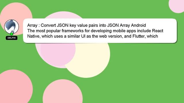 Array : Convert JSON key value pairs into JSON Array Android смотреть онлайн