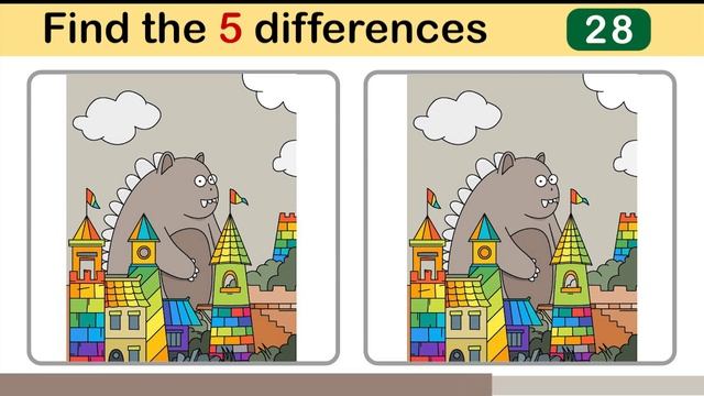 Look and Find 5 Differences No77 Pandas2 | Spot the difference | Illustration Game | Image Game смотреть онлайн