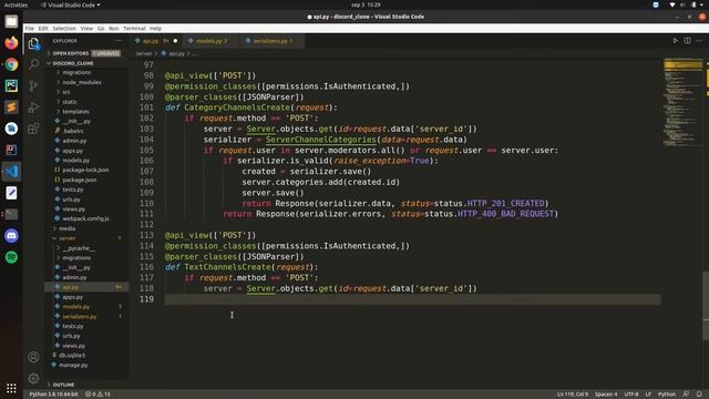 Django and ReactJS together - Text channels categories API and services | 22 смотреть онлайн