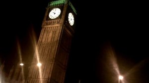 London Big Ben Clock Tower at 10pm. Hear Big Ben Ring